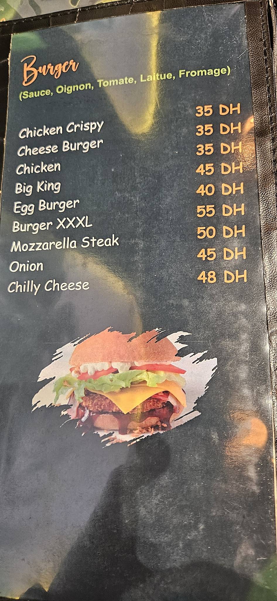 Menu de Qaouti house