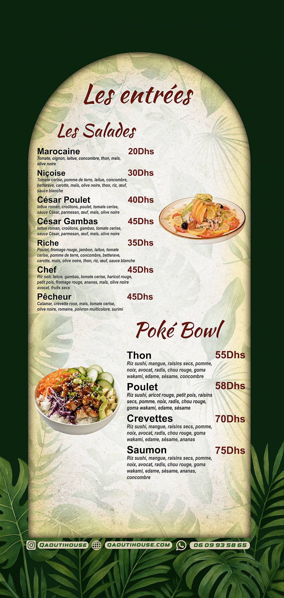 Menu de Qaouti house