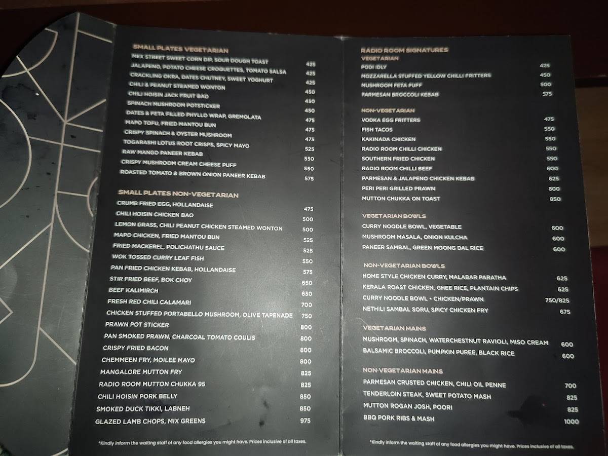 Radioroom menu