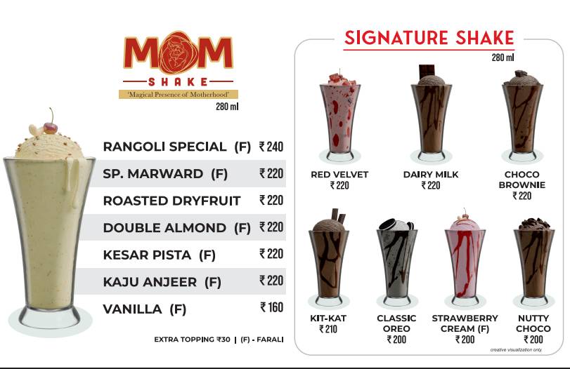 Rangoli Ice Cream Maninagar Ahmedabad menu