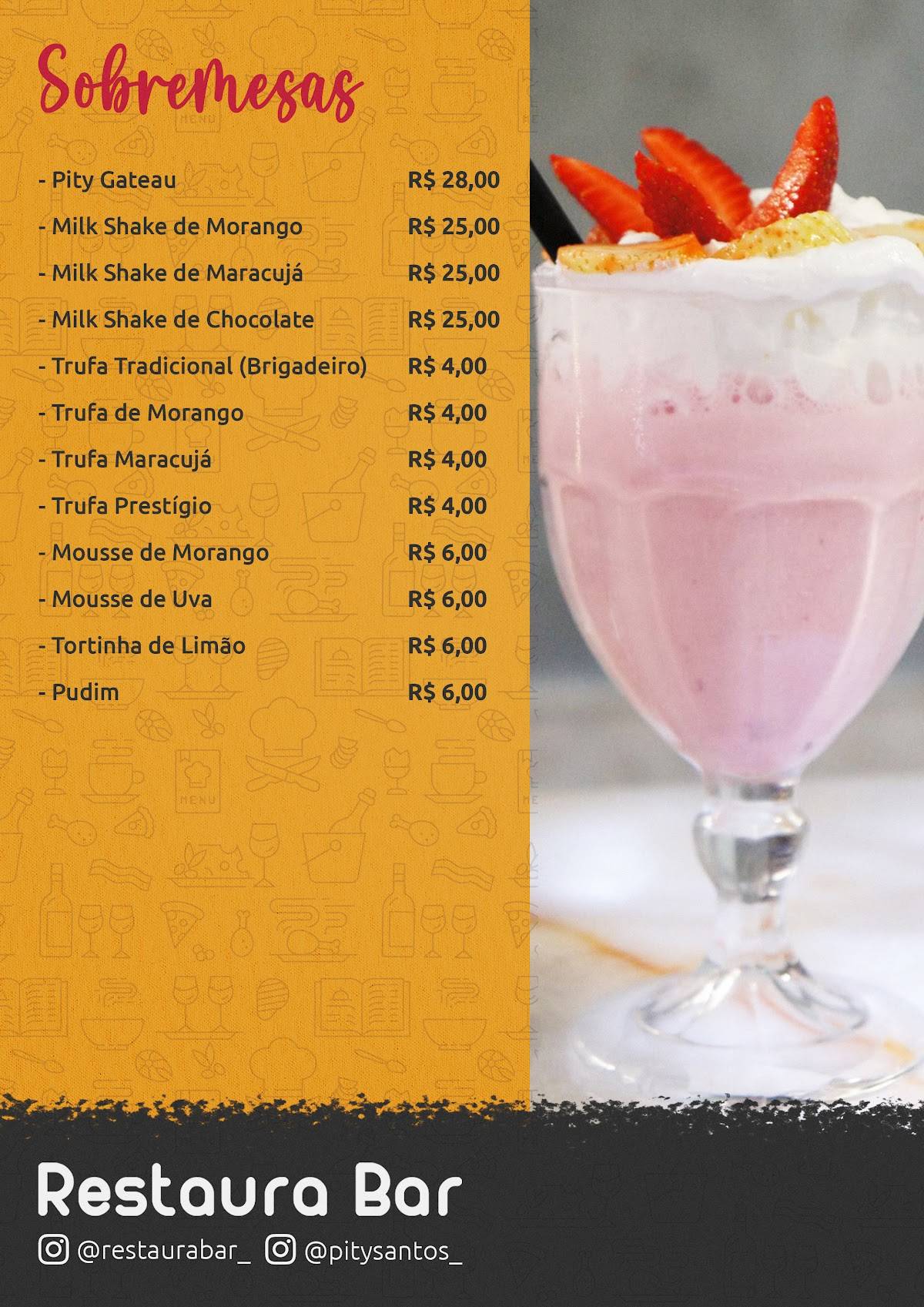 Restaura Bar - (Jardim Peri) cardápio