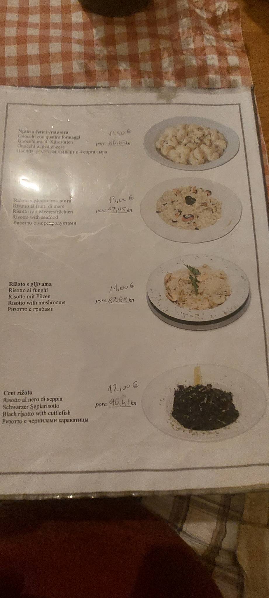 Menu di Restaurant Calisona 