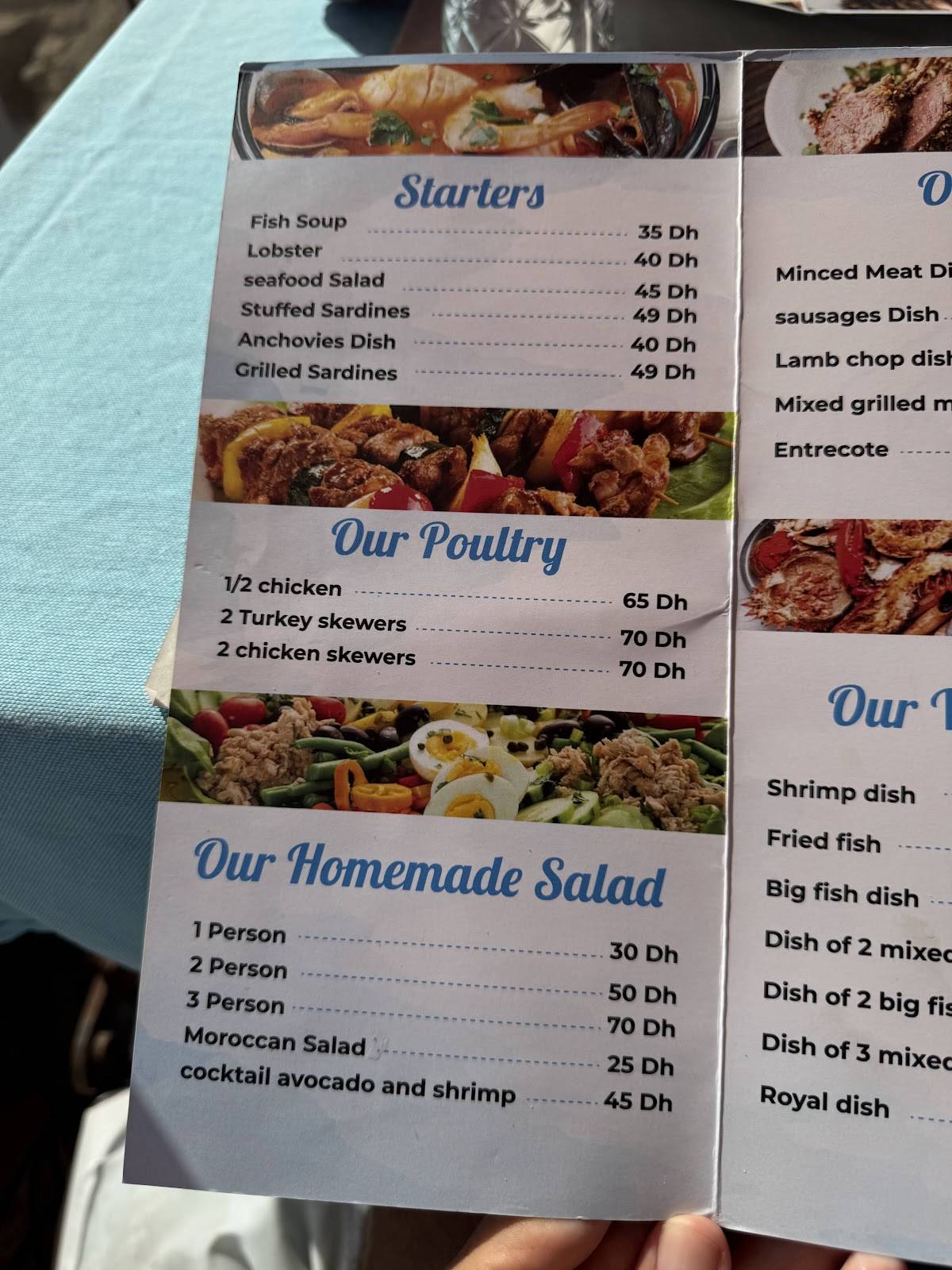 Menu de Restaurant Chez Brahim