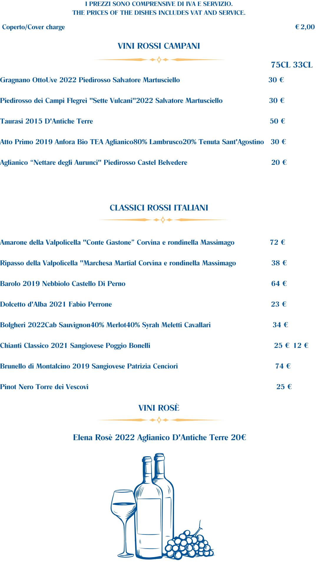 Menu di Ristorante Ciro al Borgo Marinari 