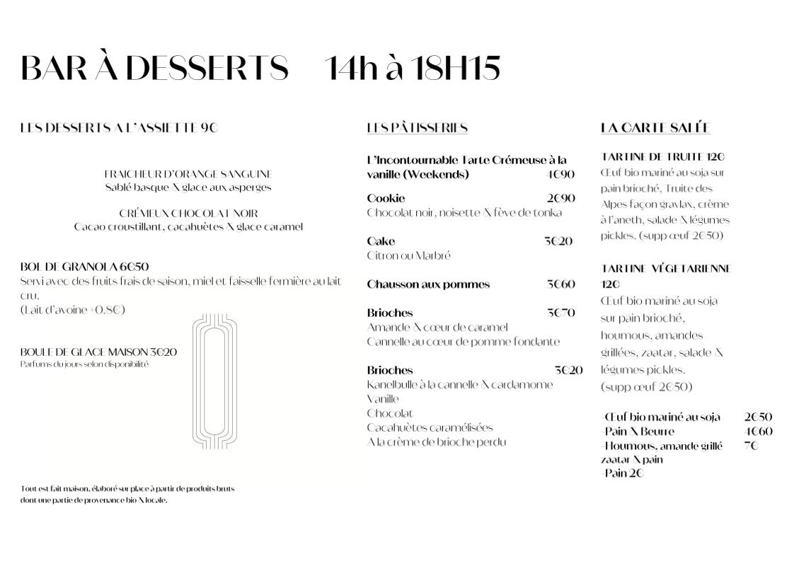 Menu de Restaurant Le Kitchen