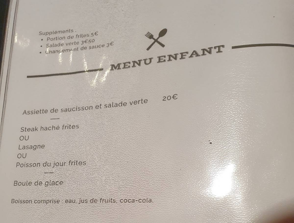 Menu de Le Toqué