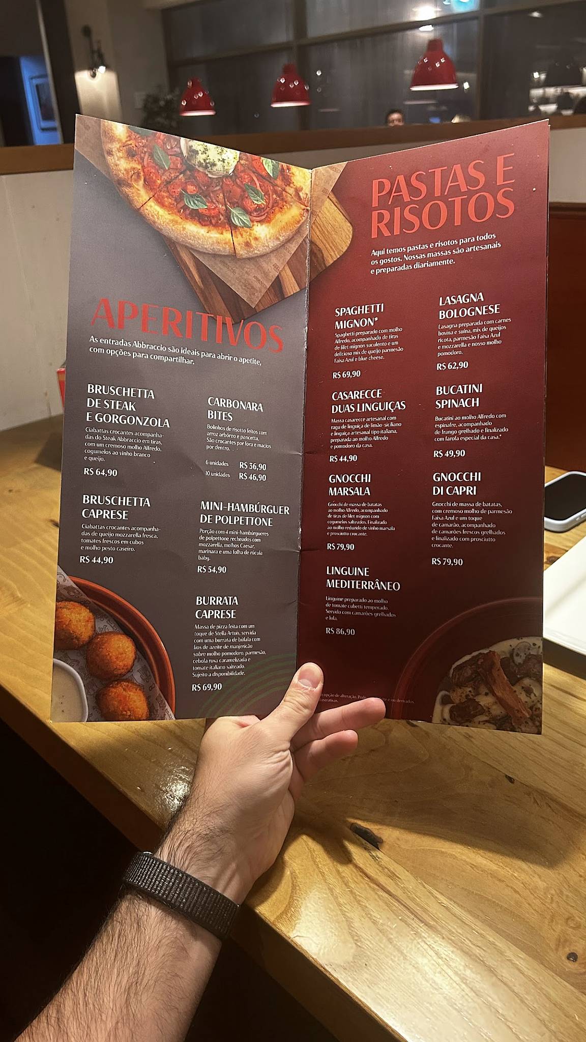 Abbraccio Cucina Italiana cardápio
