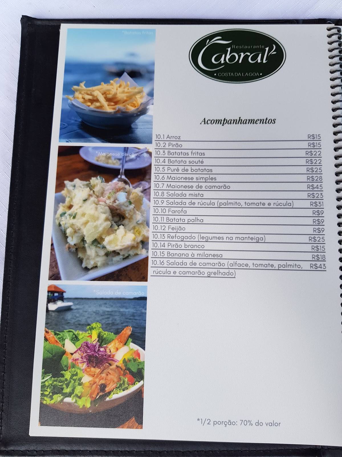 Restaurante Cabral Parador 19 cardápio