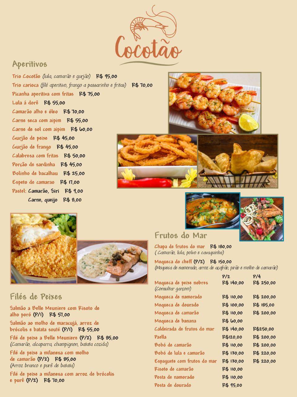Restaurante Cocotão cardápio