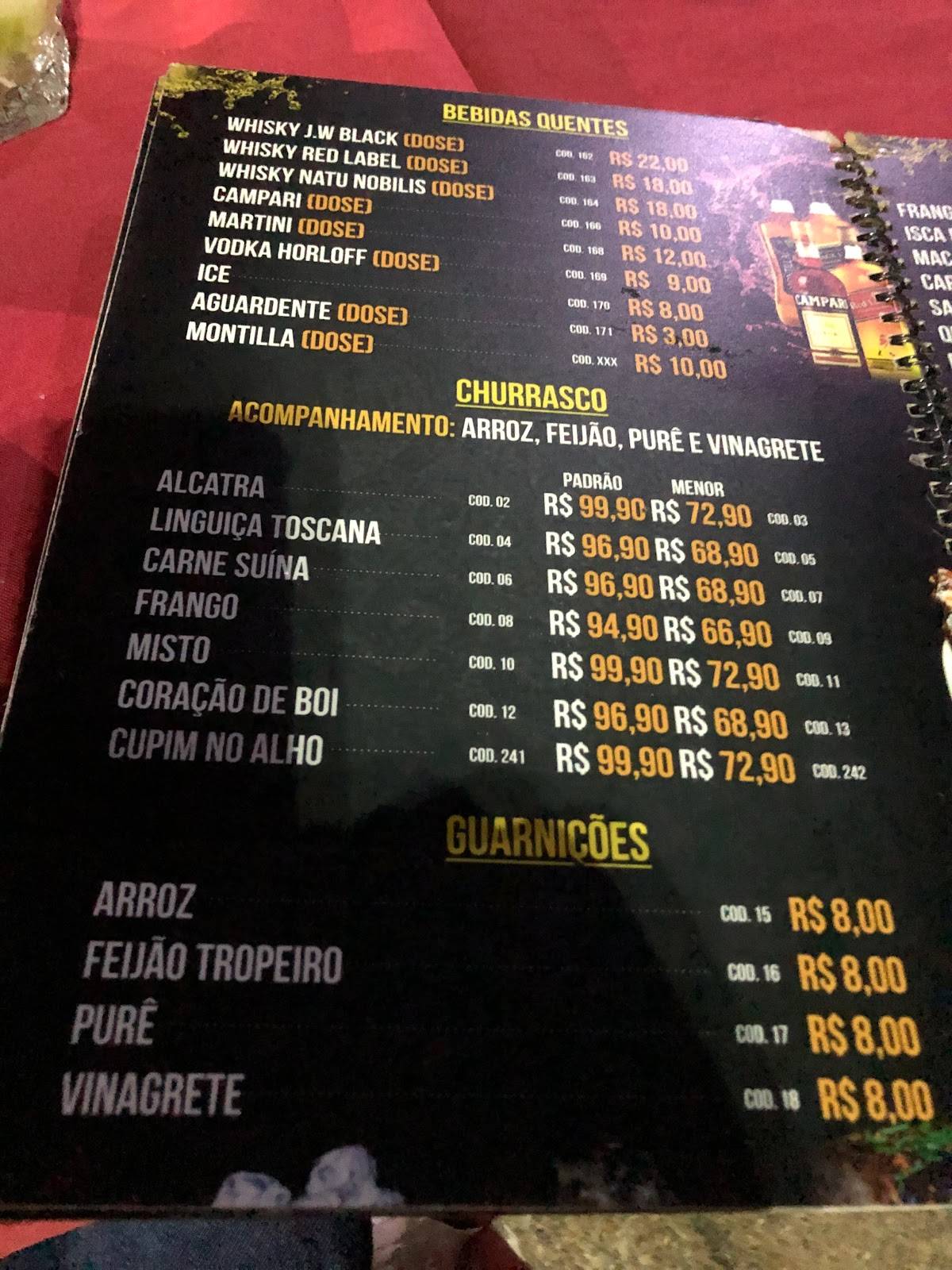 Restaurante Gente Fina cardápio