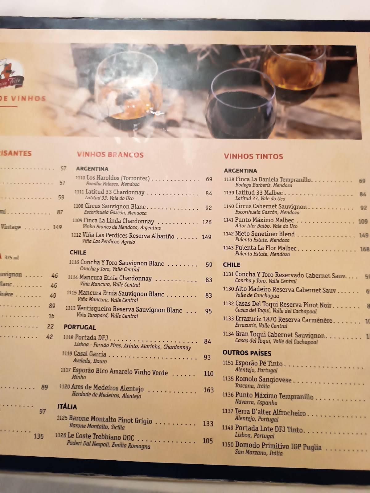 Peixe Frito cardápio