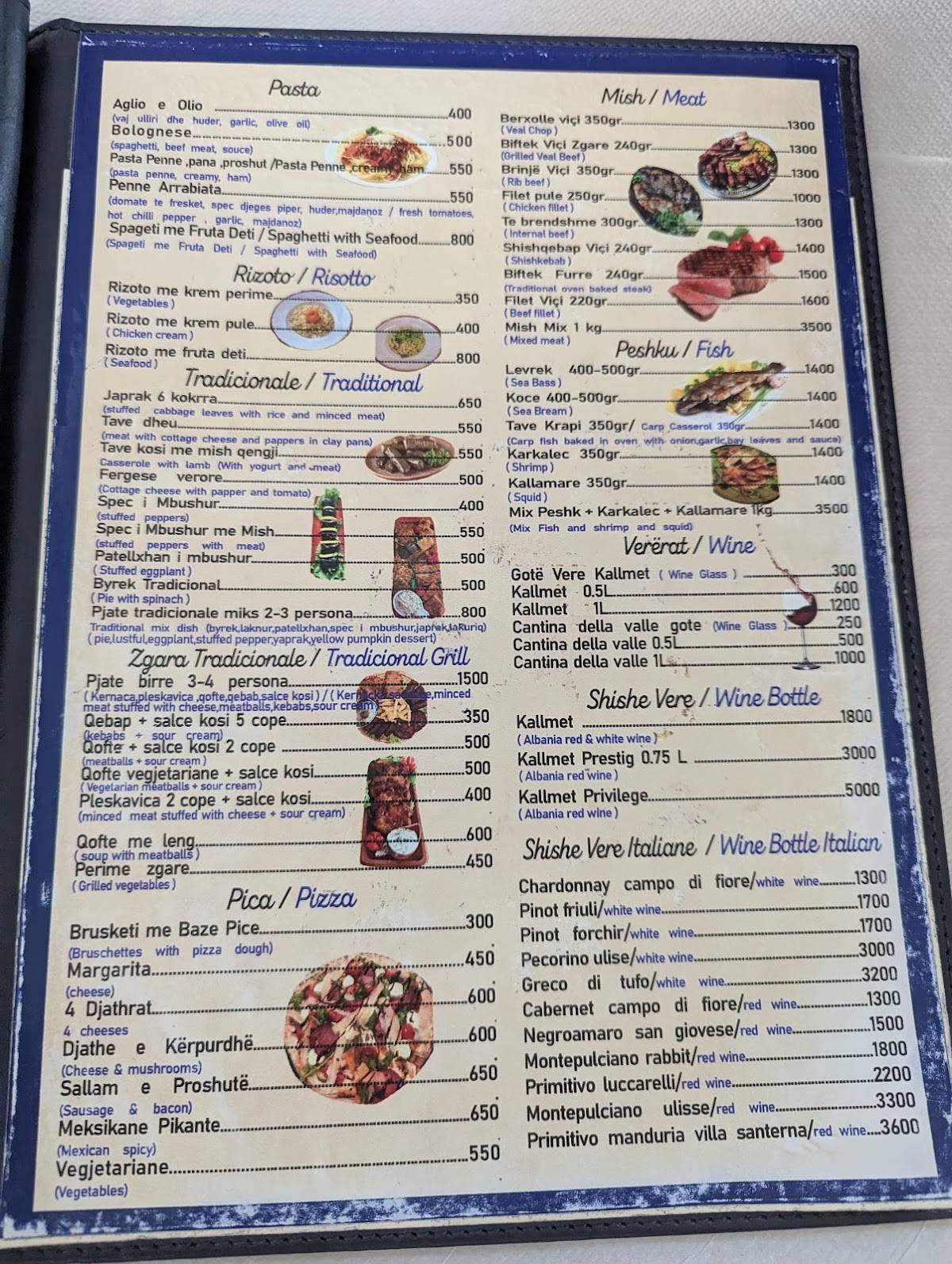 Menu de Restorant Sofra Shkodrane