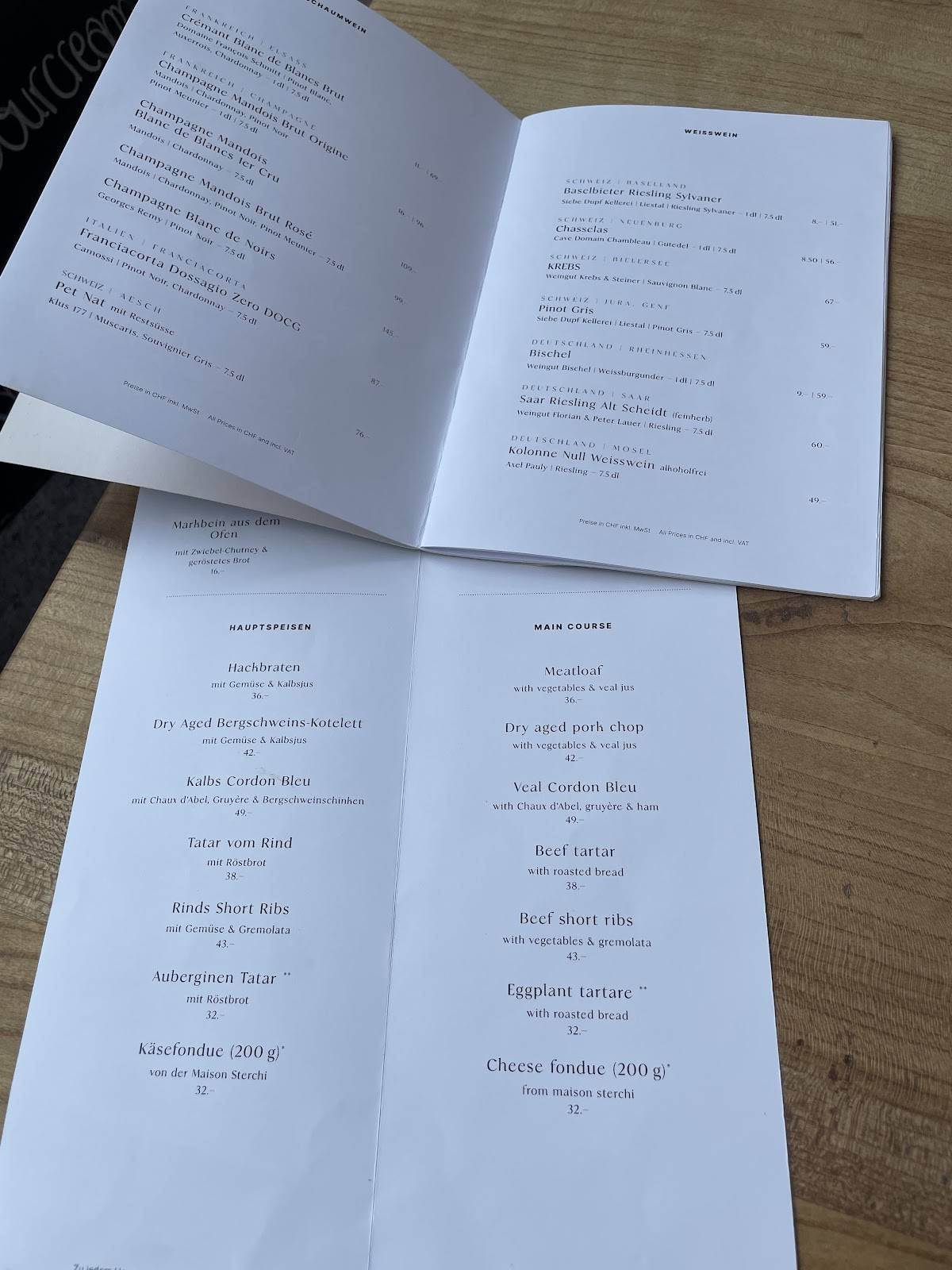 Menu di Rhyschänzli 