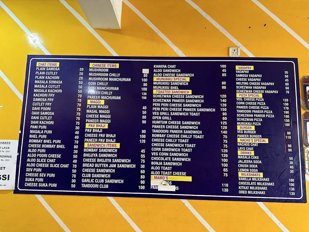 Ridhi Sidhi Chat House menu