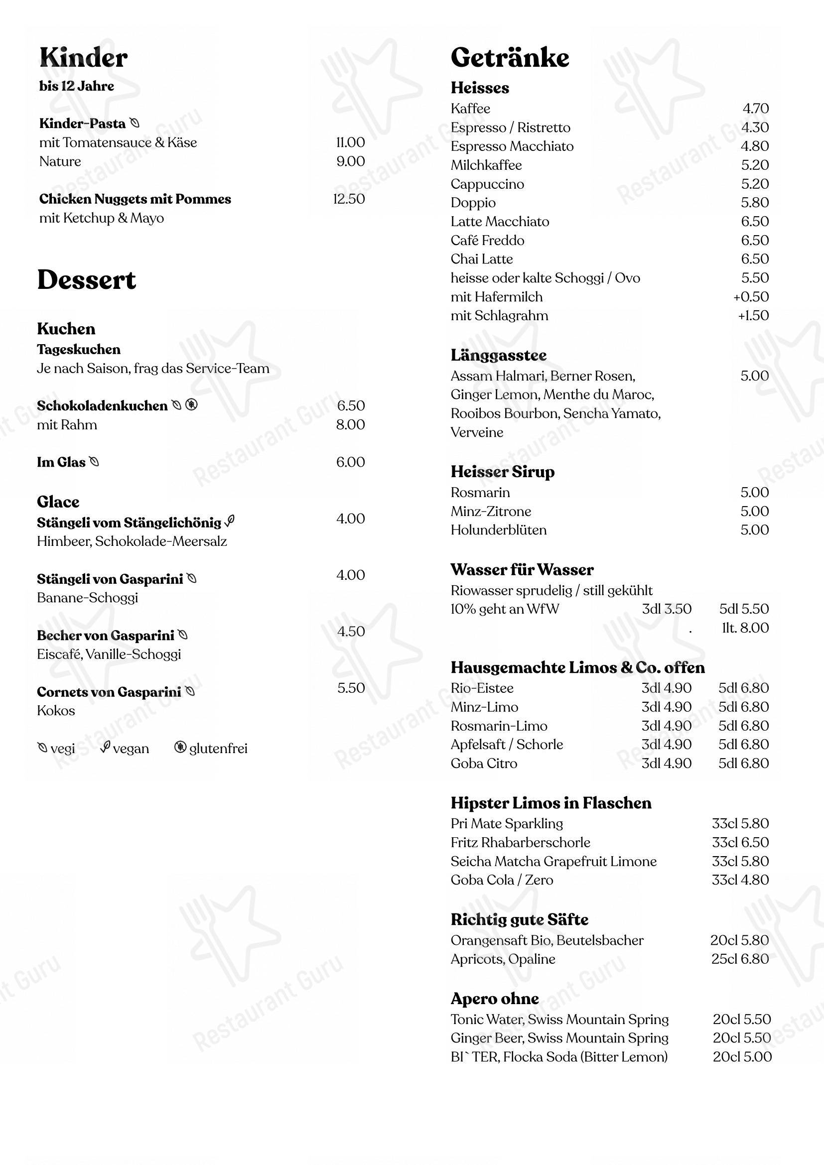 Menu per Restaurant Rio in Ittigen