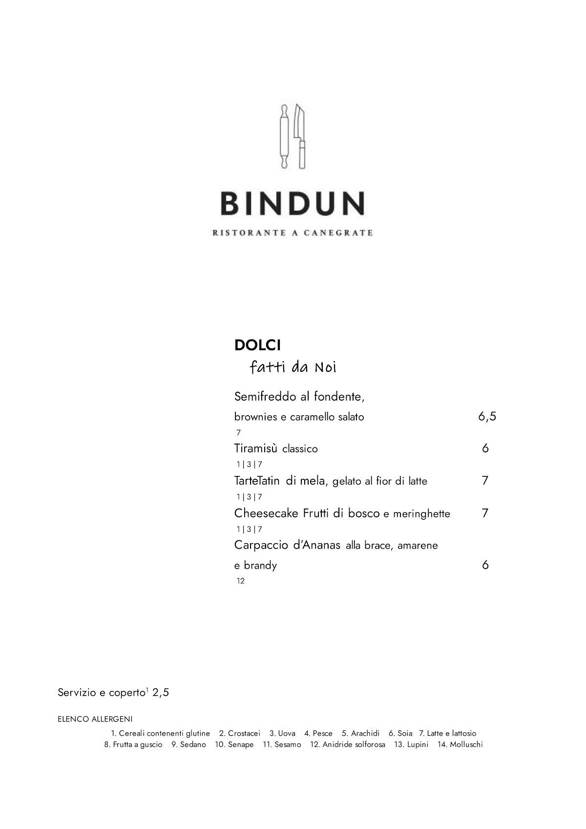 Menu di Bindun 