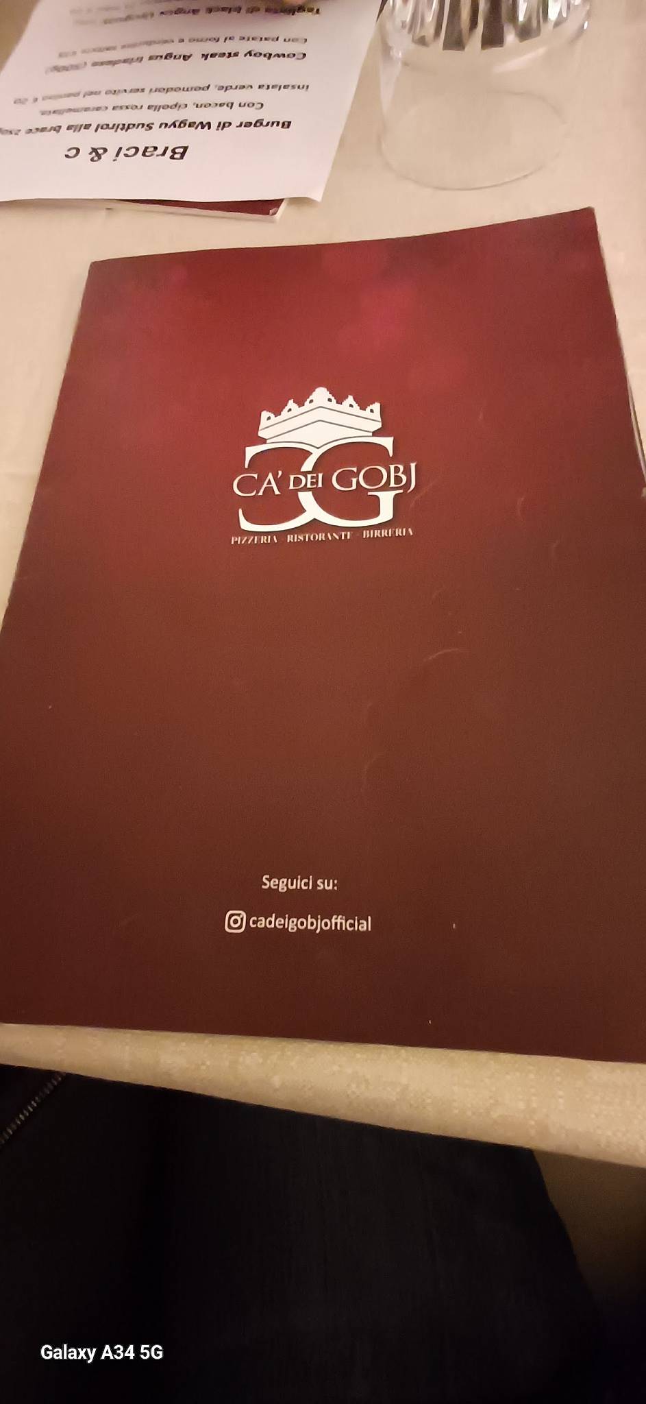 Menu di Ristorante Ca dei Gobj 