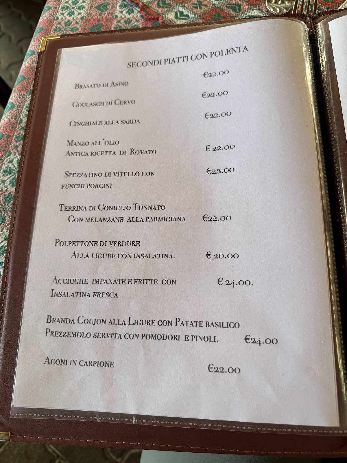 Menu di Ristorante Crotto Cech 