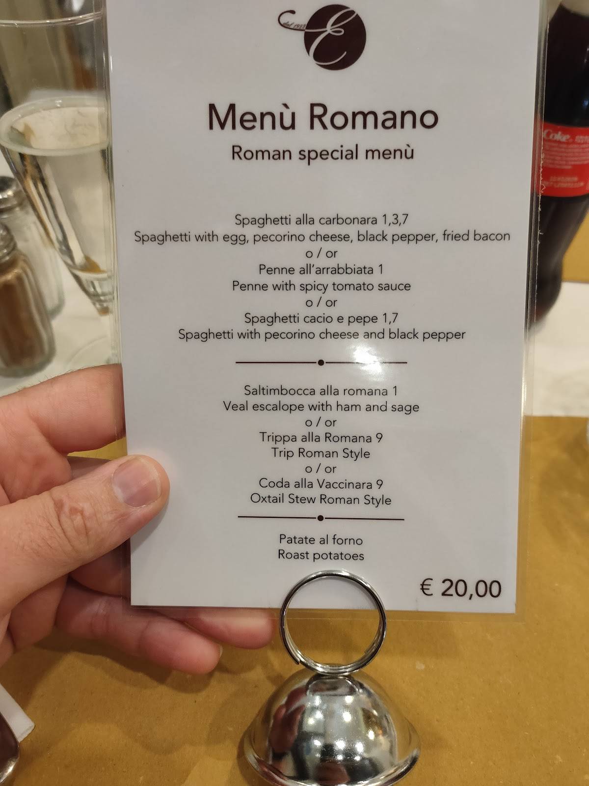 Menu di Ristorante Elettra dal 1922 
