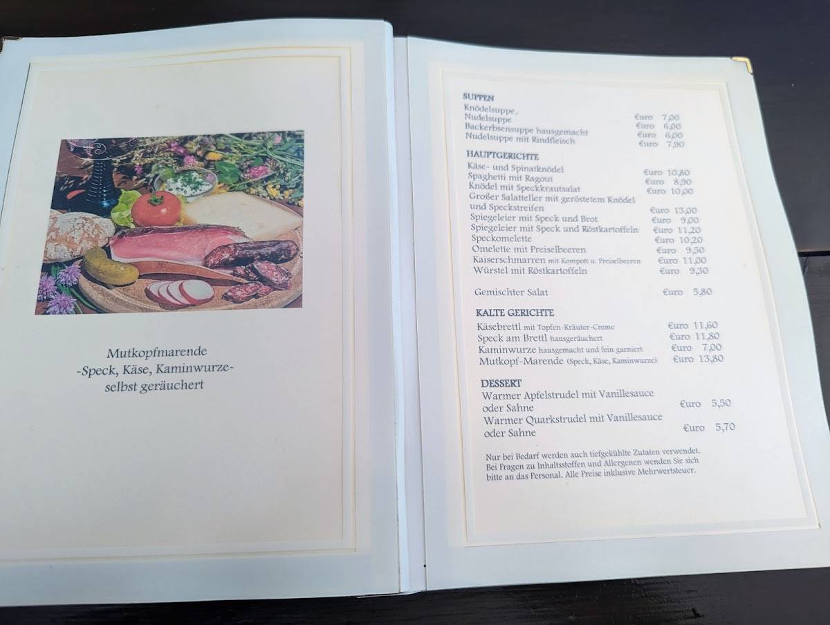 Menu di Ristorante Mutkopf 