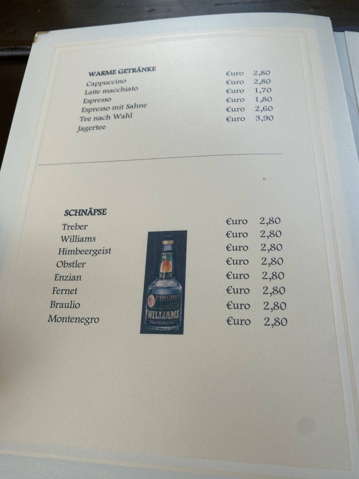 Menu di Ristorante Mutkopf 