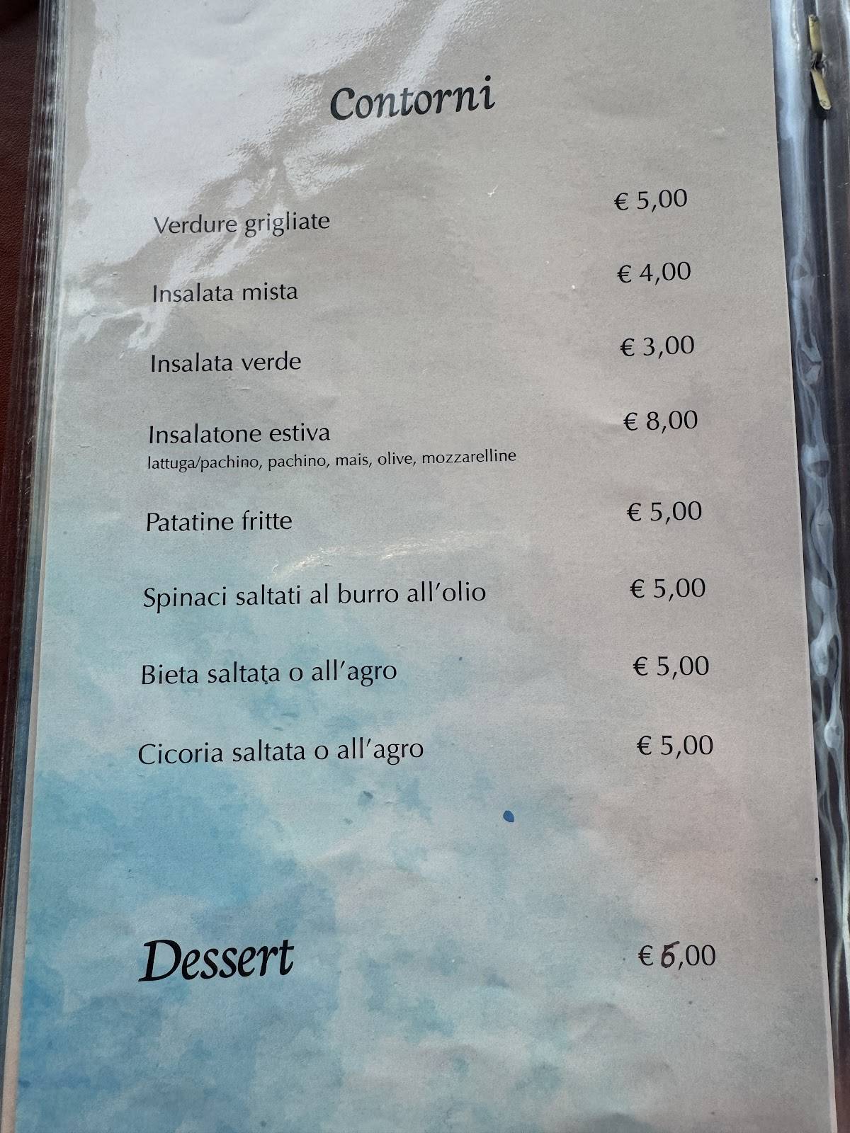 Menu di Ristorante Pizzeria Bar Mediterranea 