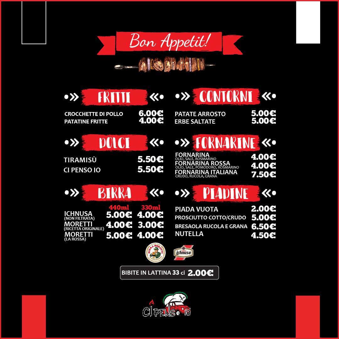 Menu di La Pizzeria del Villaggio 