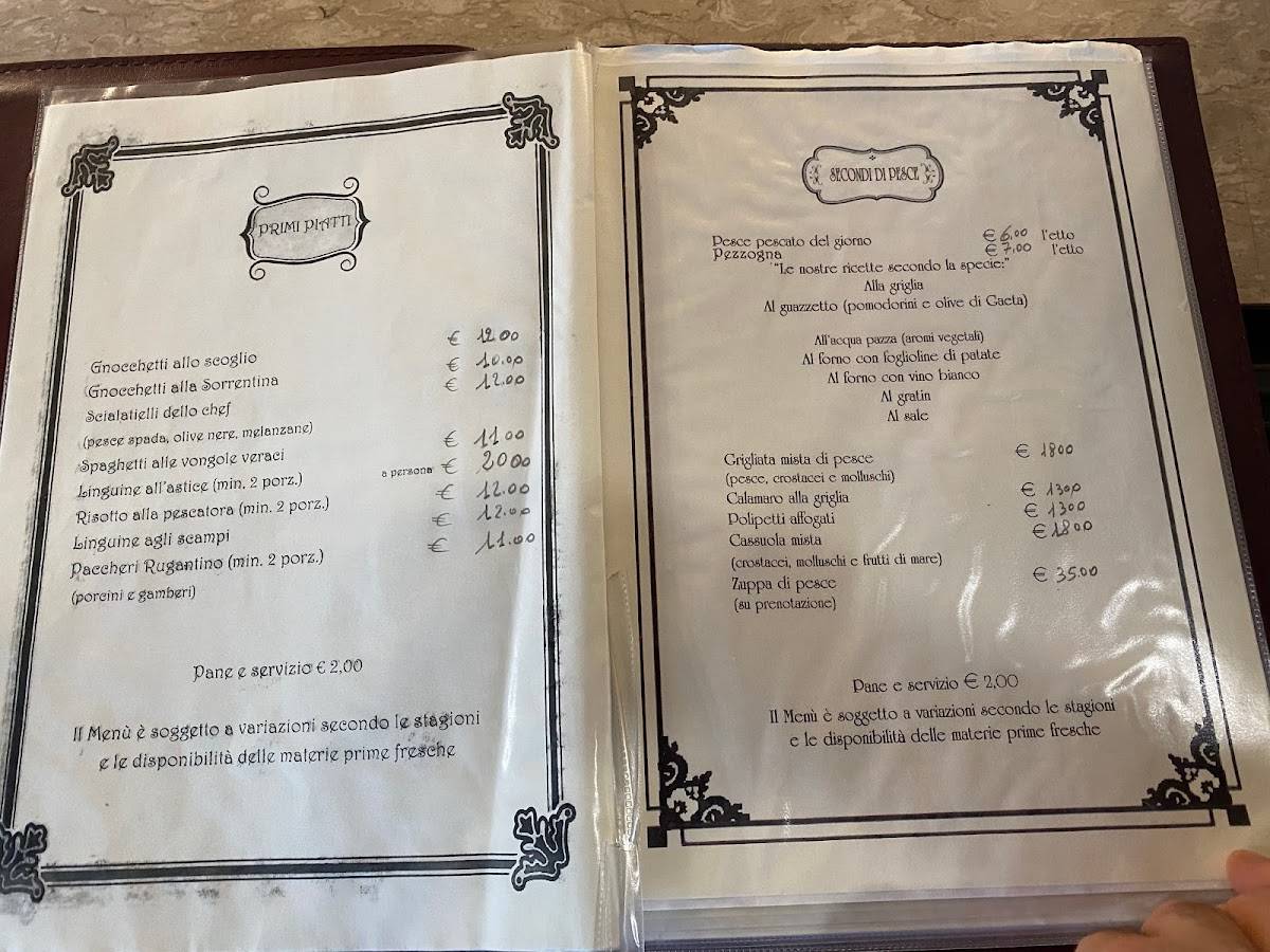 Menu di Ristorante Rugantino 