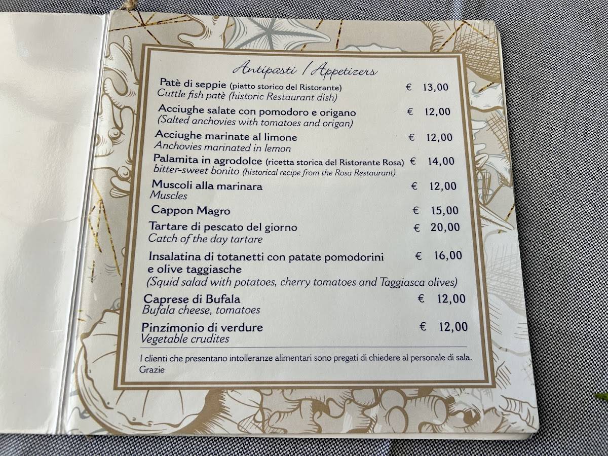 Menu di Ristorante Vento Ariel 