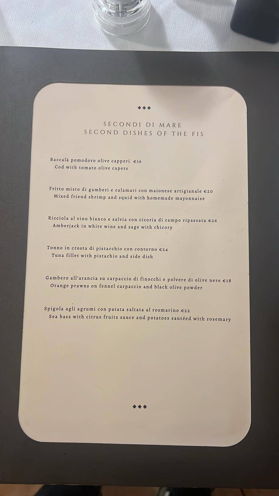 Menu de Ristorante da Enzo Ristorante Italiano