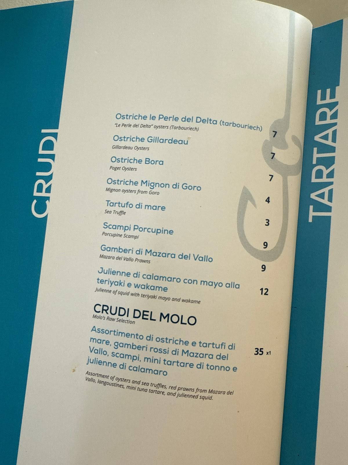 Menu di Ristorante di Mare - Molo17 