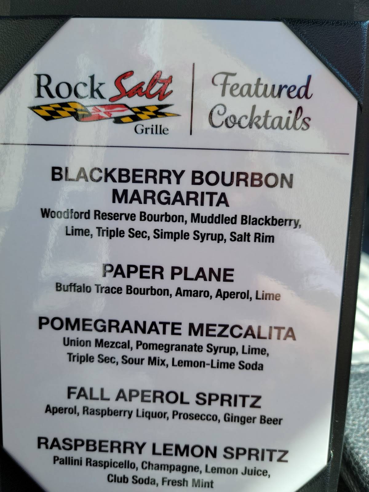 Menu at RockSalt Grille restaurant, Westminster