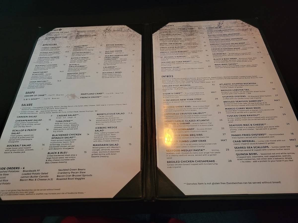 Menu at RockSalt Grille restaurant, Westminster