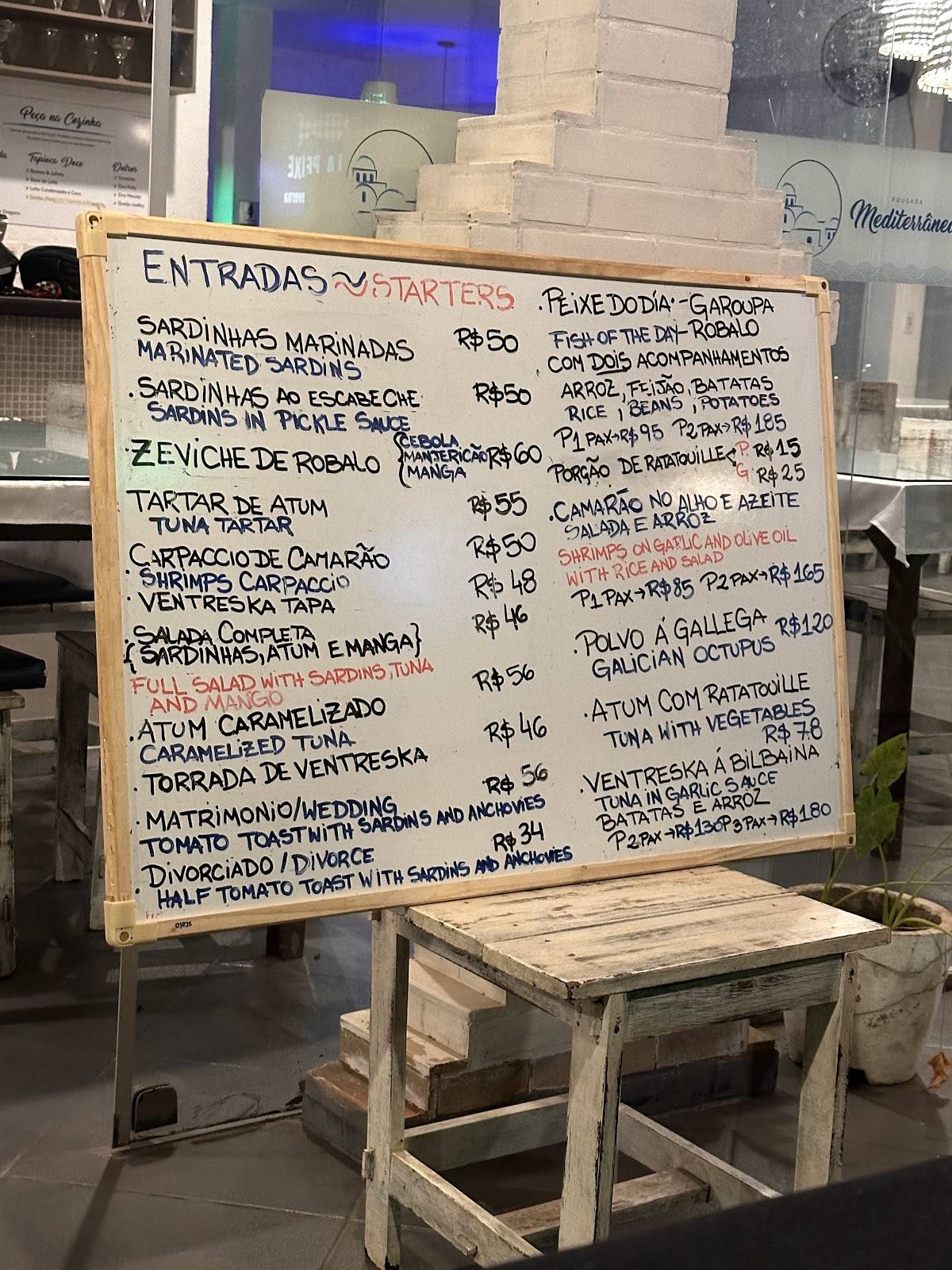 Rola Peixe cardápio