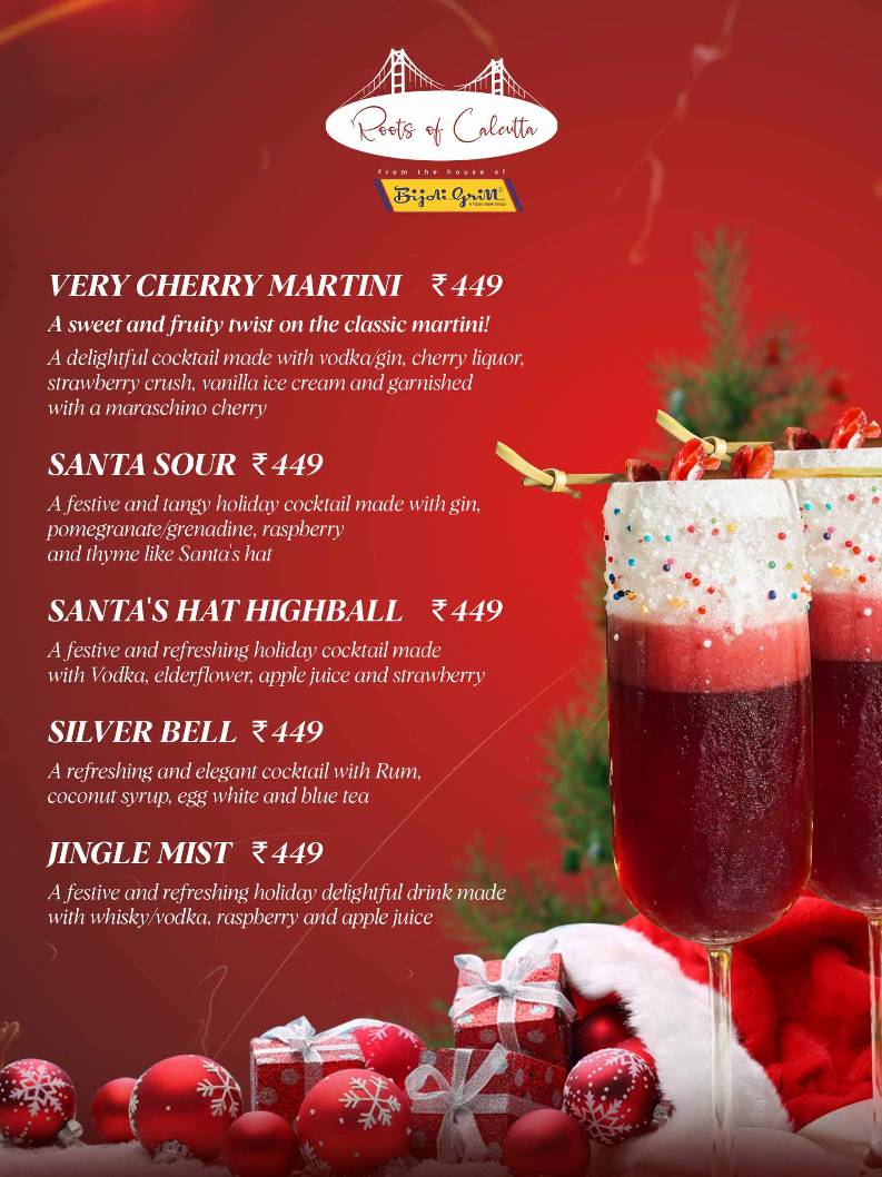 Roots of Calcutta menu