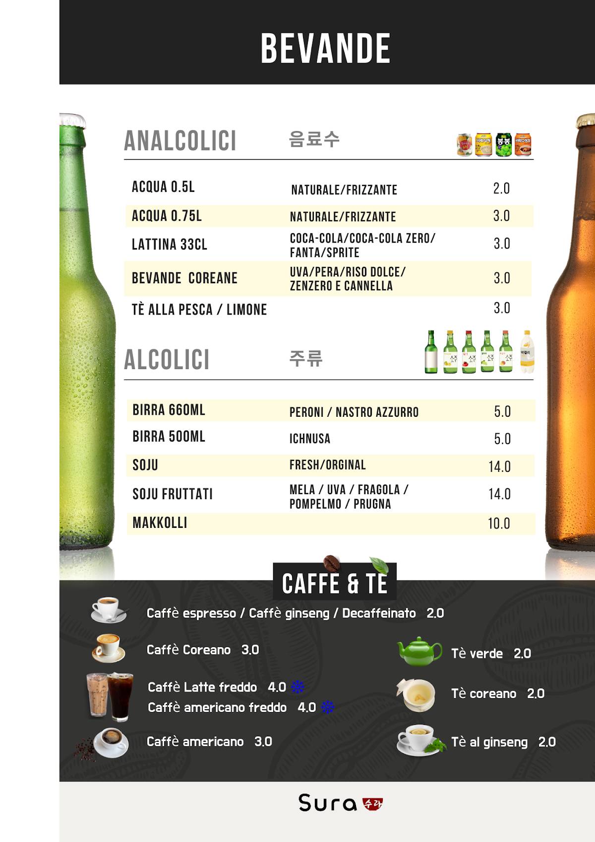 Menu di SURA RISTORANTE COREANO 