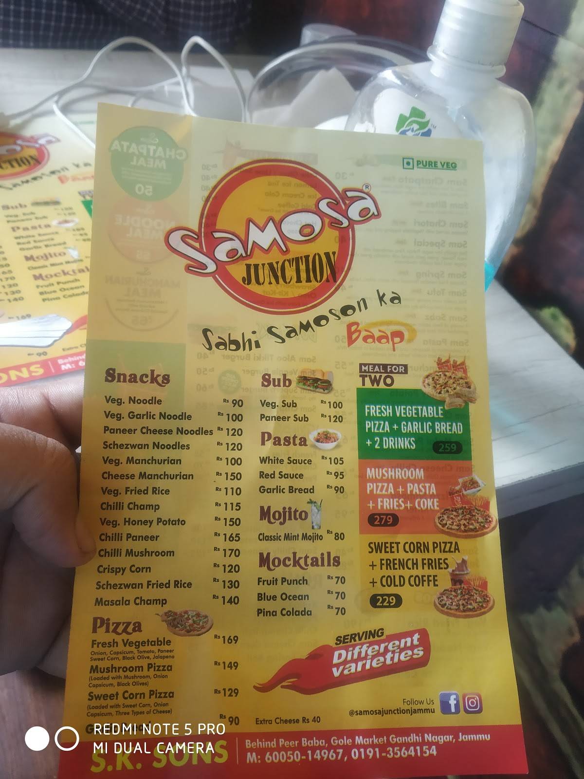 Samosa junction jammu menu