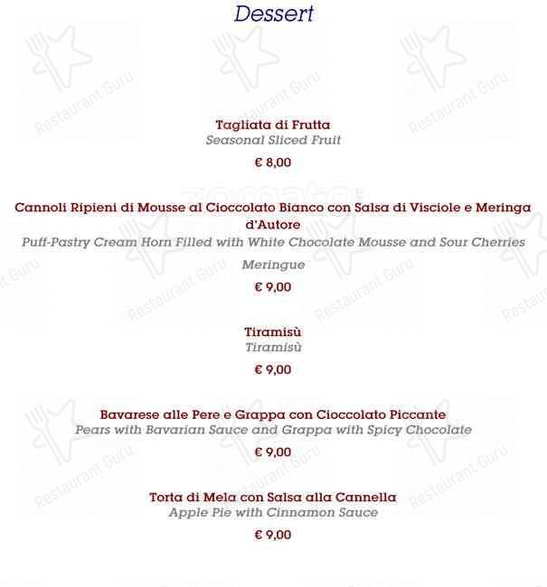 Menu di Savoia Restaurant - Sheraton Golf Parco de' Medici Hotel & Resort 