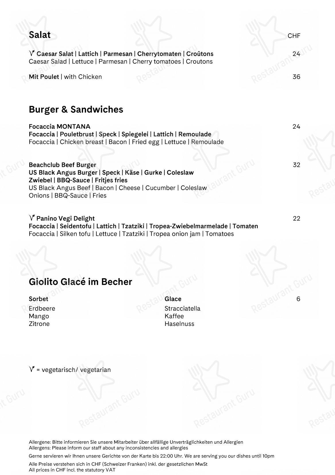Restaurant Scala dans Lucerne - Lunch Menu