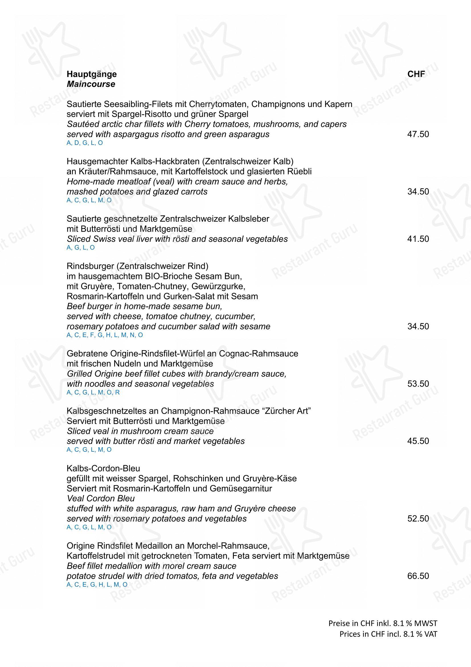 Menu per Restaurant Schiff & Catering ristorante