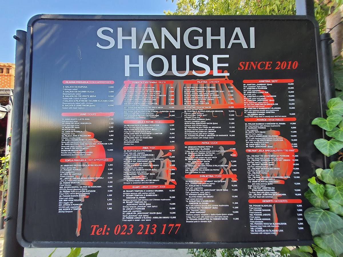 Menu di Shanghai House 