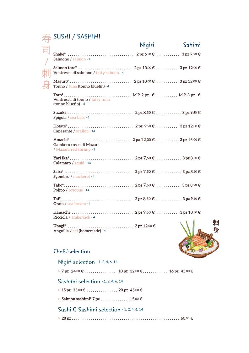 Menu di Shiroya - ristorante giapponese 