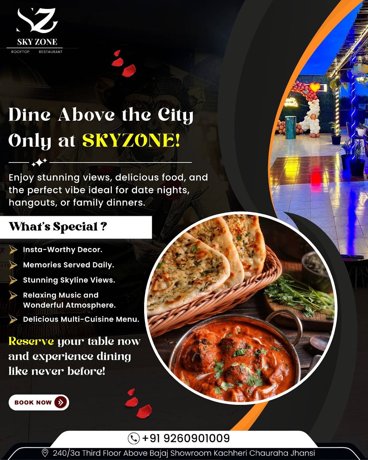 Skyzone Rooftop Restaurant menu