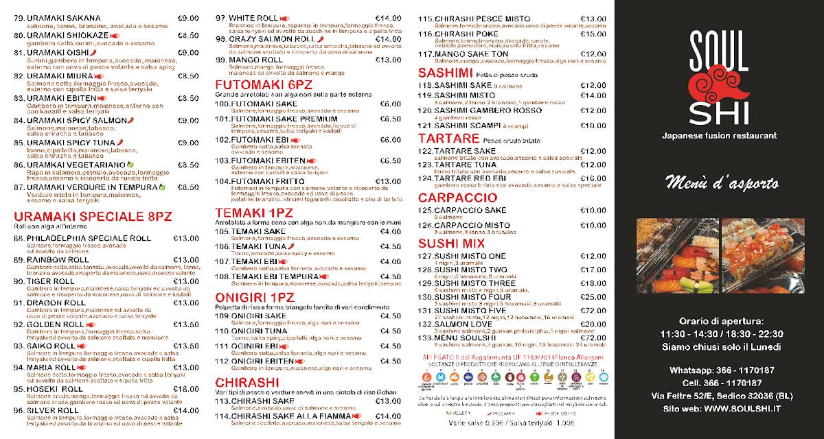Menu di Soulshi 