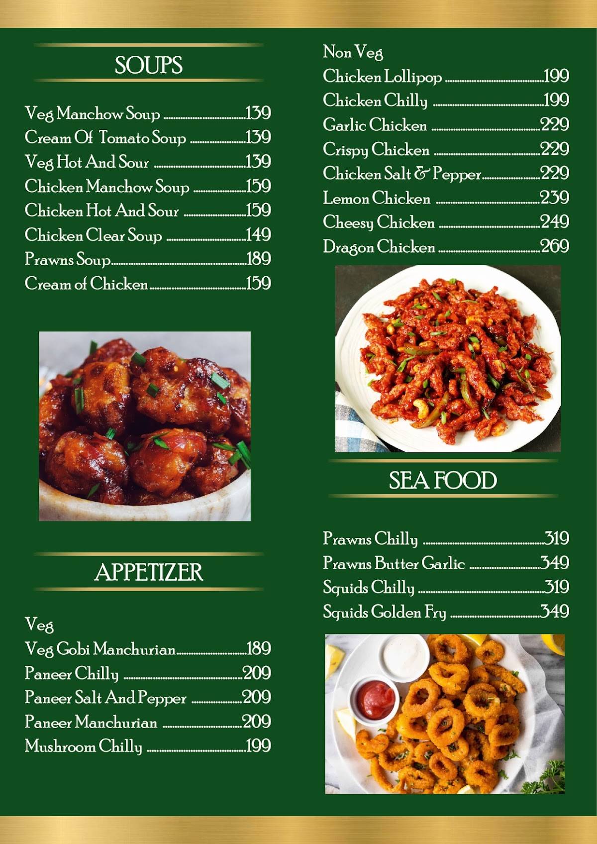 Sunrise foods 2.0 menu