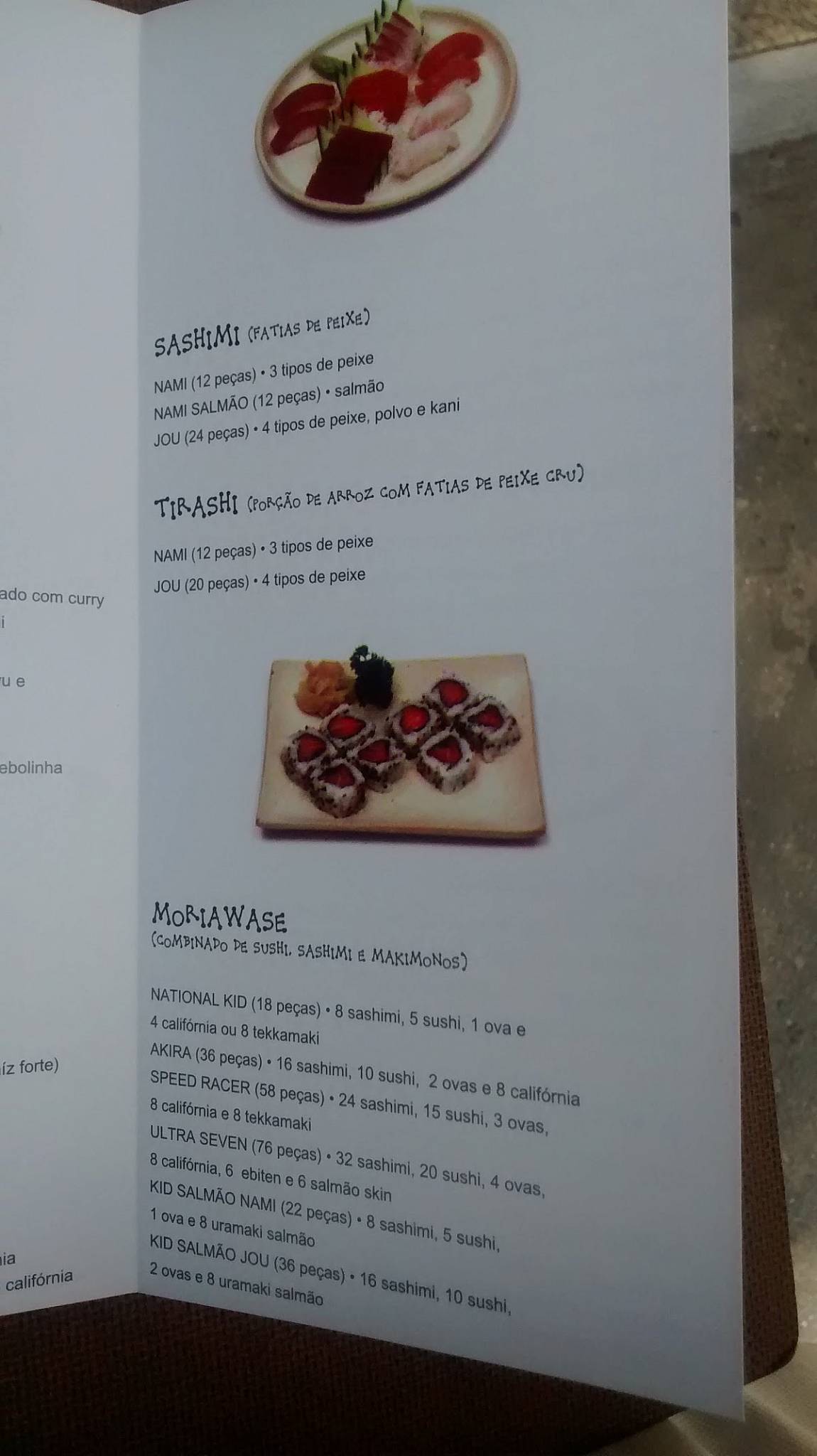 NĀMA sushi cardápio