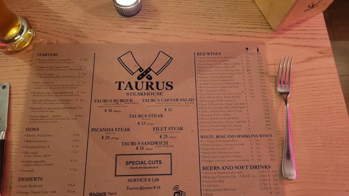 Menu di Taurusteakhouse 