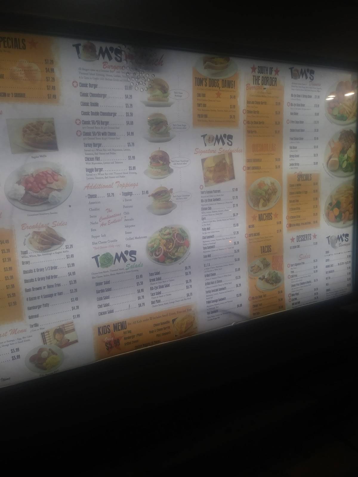 Menu at TOM's Famous Family Restaurant 21, Victorville, Amargosa Rd