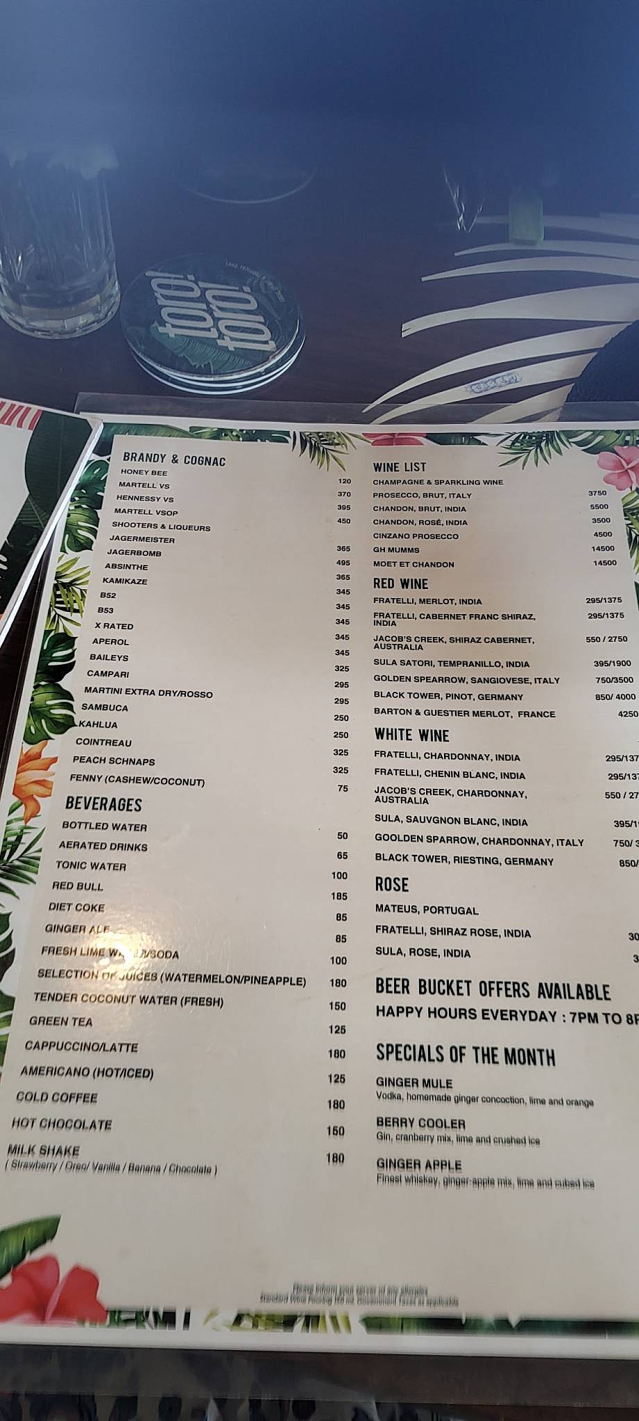 TORO TORO menu