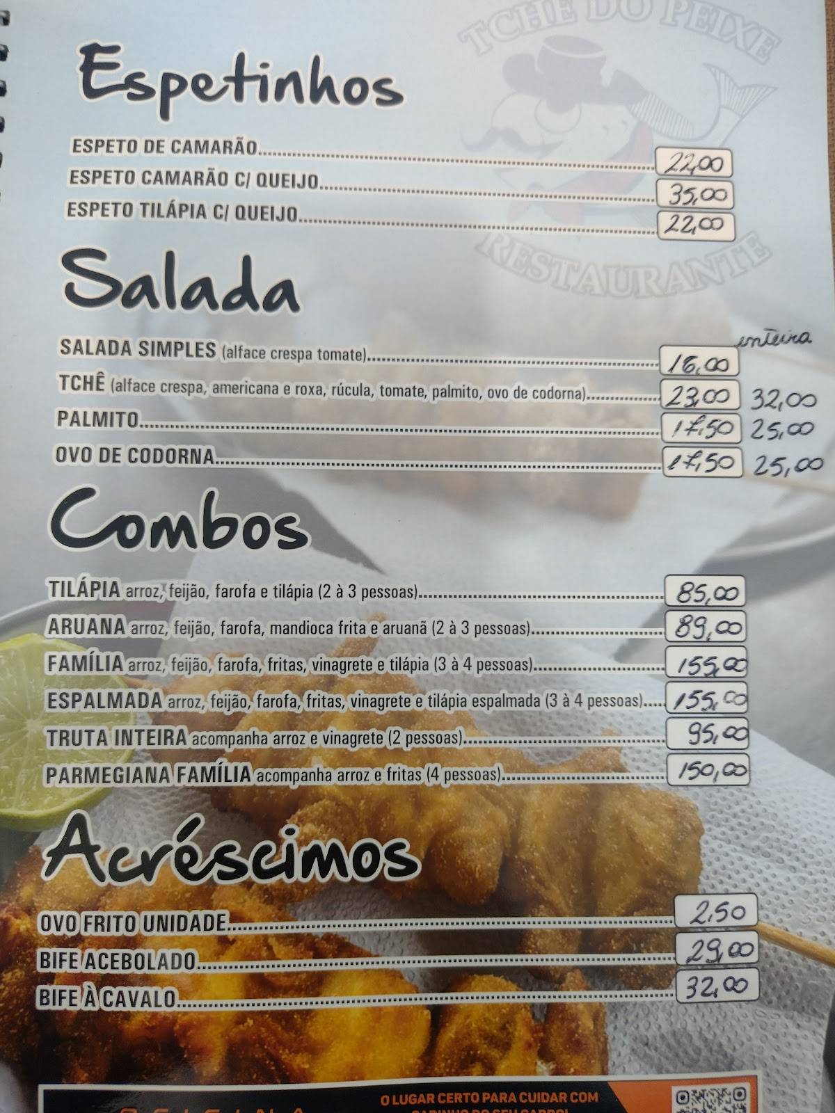 Tchê do Peixe Restaurante Salto cardápio
